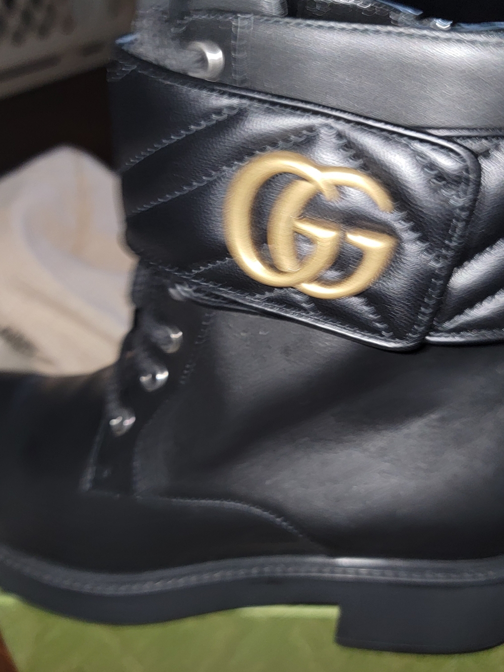 Gucci Black Leather Logo Ankle Boots - Picture 12 of 12